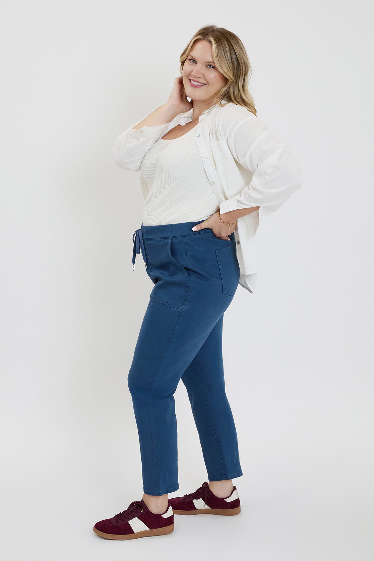 Women's Plus High Rise Pull On Straight  Jogger YMI JEANS