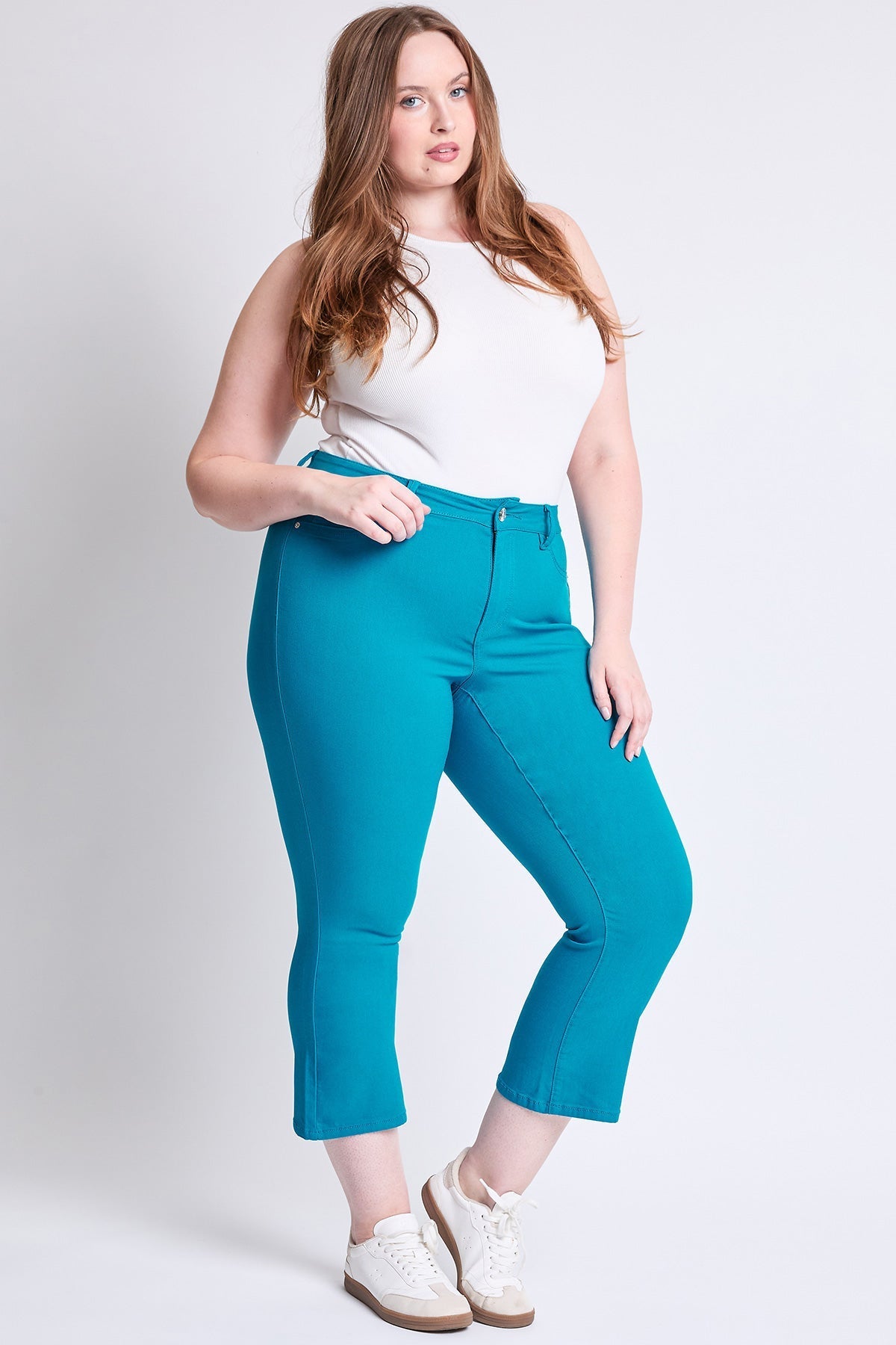 Women's Plus Hyperstretch Cropped Kick Flare Pants YMI JEANS