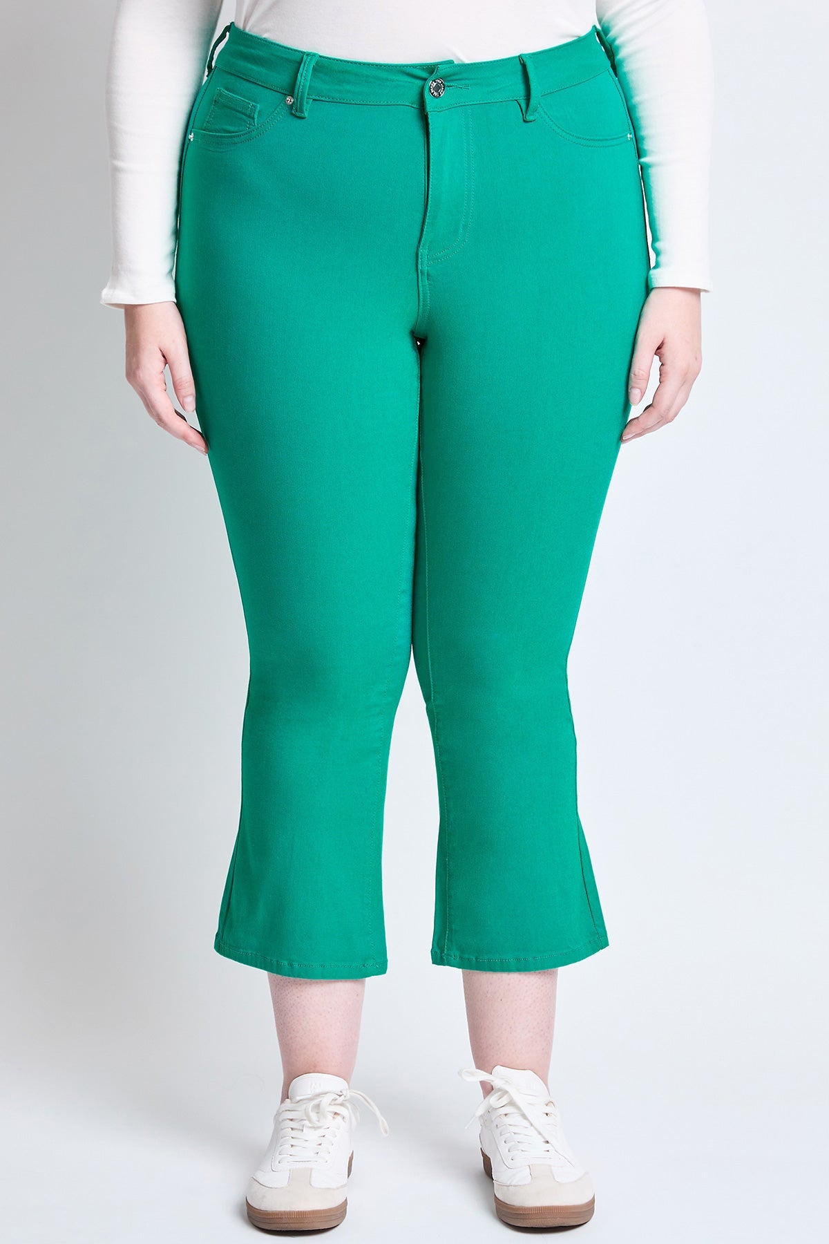 YMI JEANS Women's Hyperstretch Cropped Kick Flare Pants, a versatile addition to any quality wardrobe.
