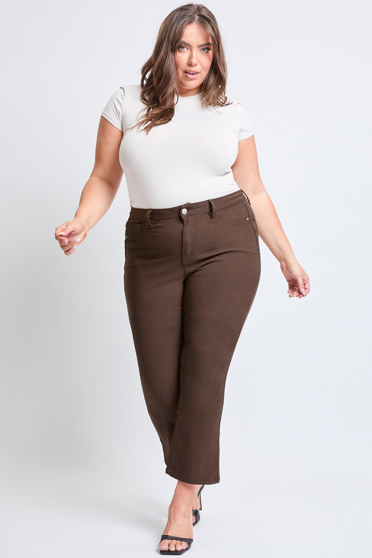 Women's Plus Hyperstretch Cropped Kick Flare Pants YMI JEANS