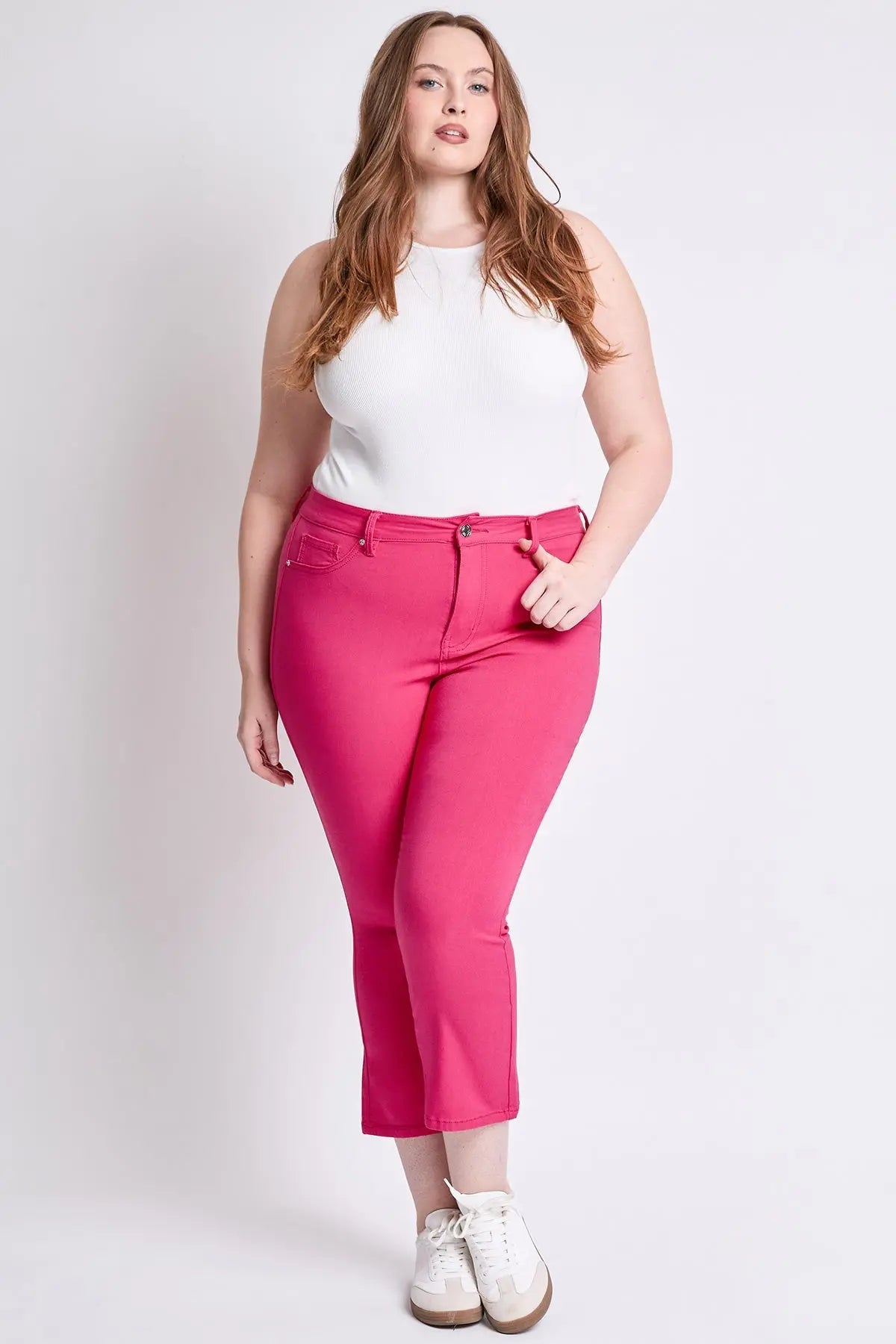 Women's Plus Hyperstretch Cropped Kick Flare Pants YMI JEANS