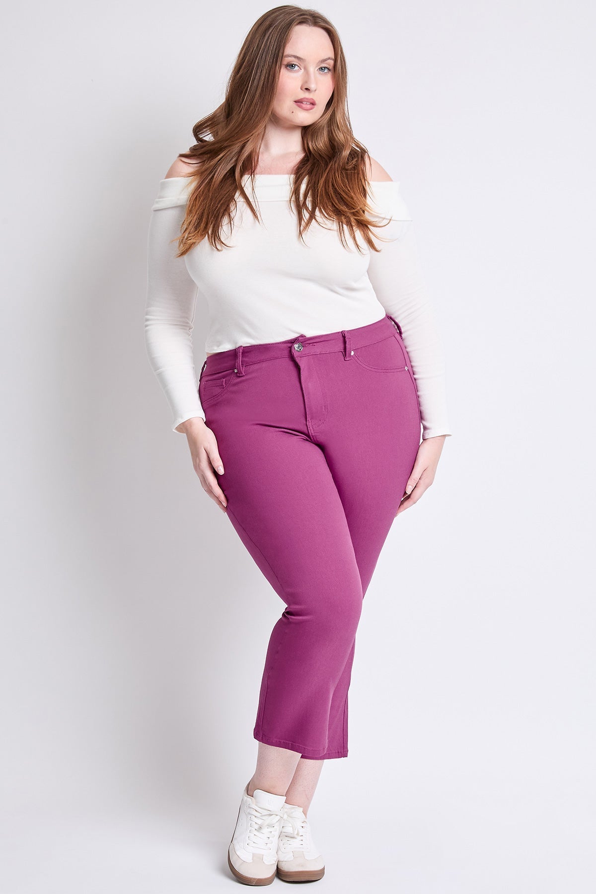 Women's Plus Hyperstretch Cropped Kick Flare Pants YMI JEANS