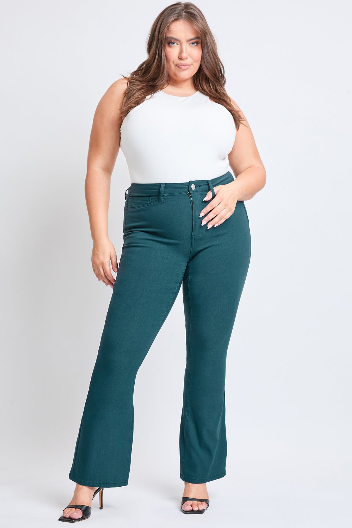 Women's Plus Hyperstretch Flare Pants YMI JEANS