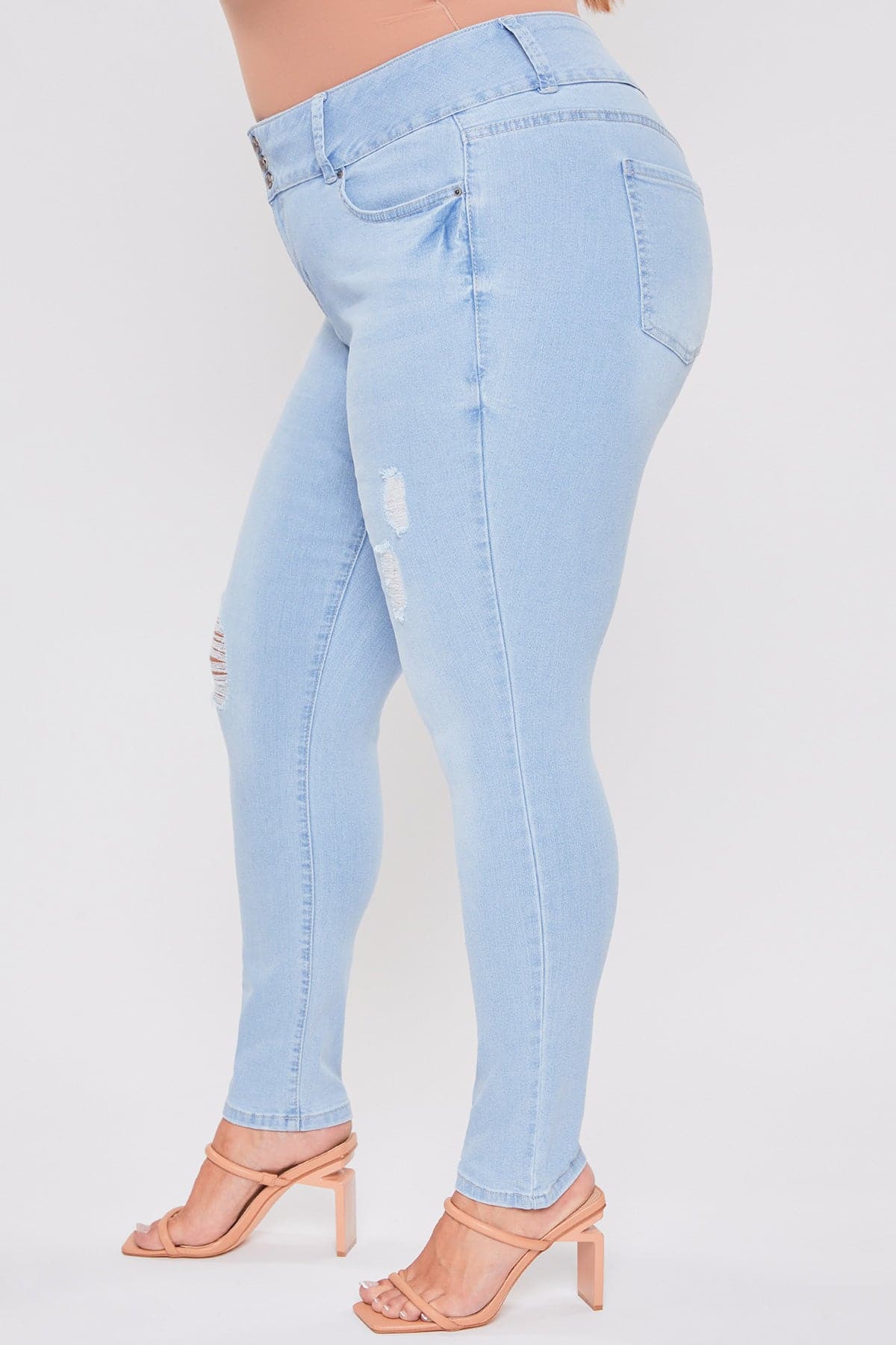 Women's Plus Essential Sustainable Distressed Skinny Jeans YMI JEANS