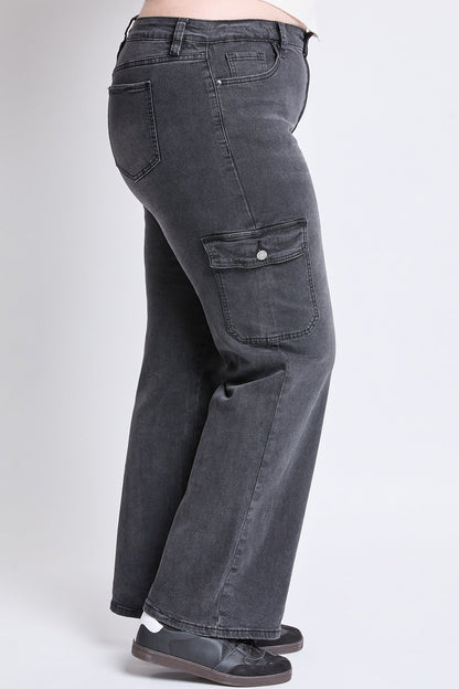 YMI JEANS: Plus Wide Leg Cargo Jeans