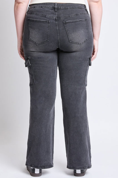 YMI JEANS: Plus Wide Leg Cargo Jeans