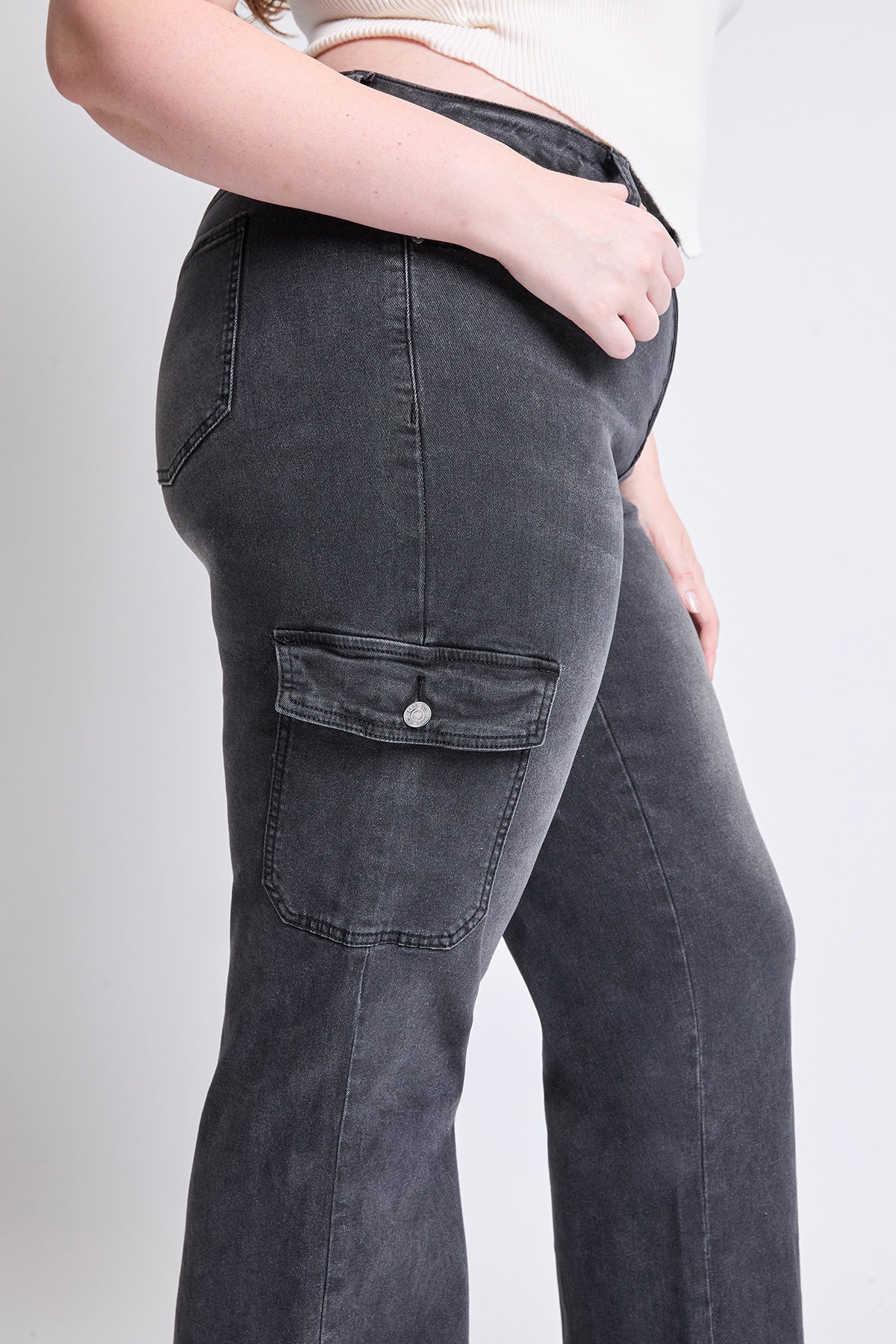 YMI JEANS: Plus Wide Leg Cargo Jeans