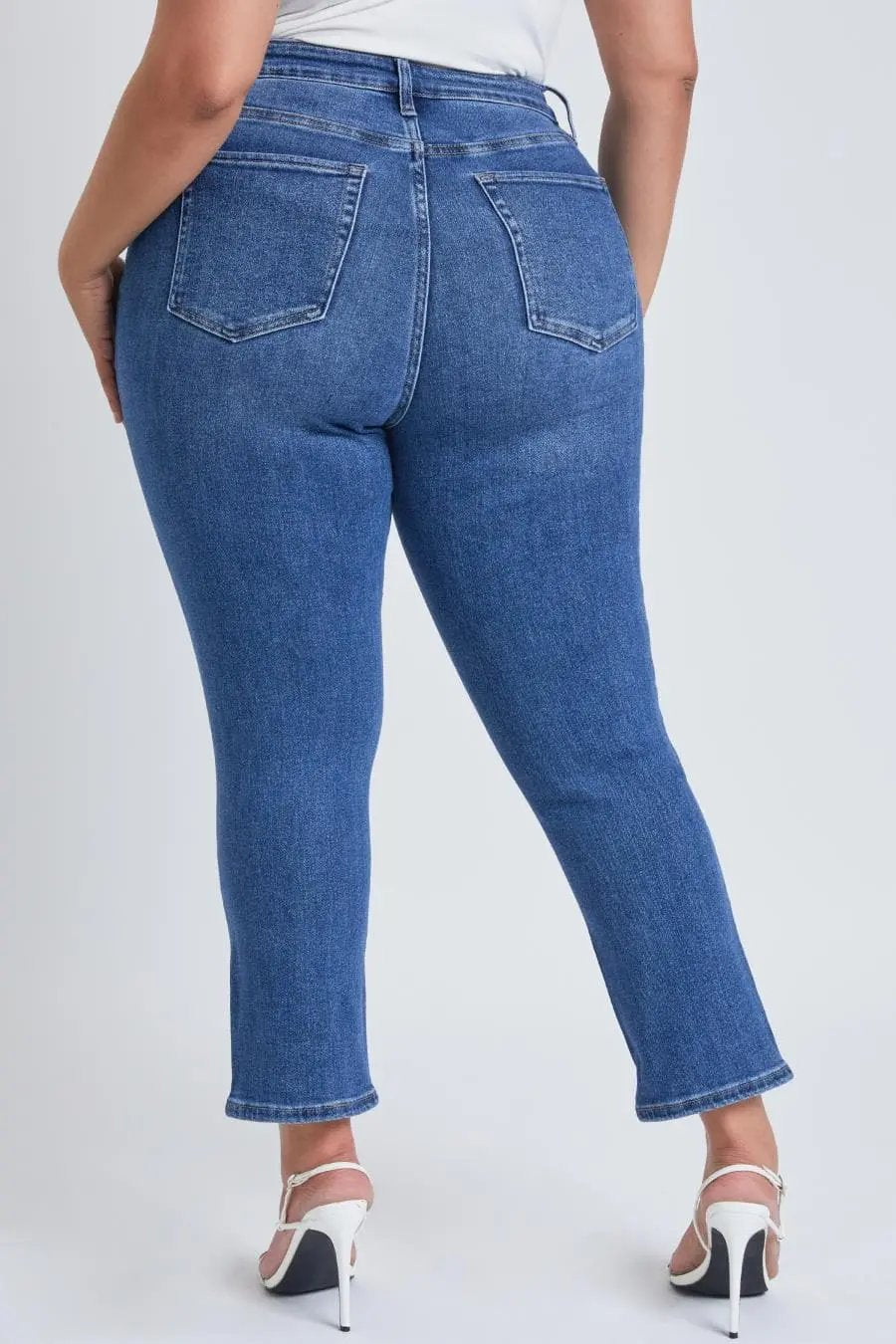 Women's Plus Dream Slim Straight Ankle Jeans With Hem Destruction - Love Salve