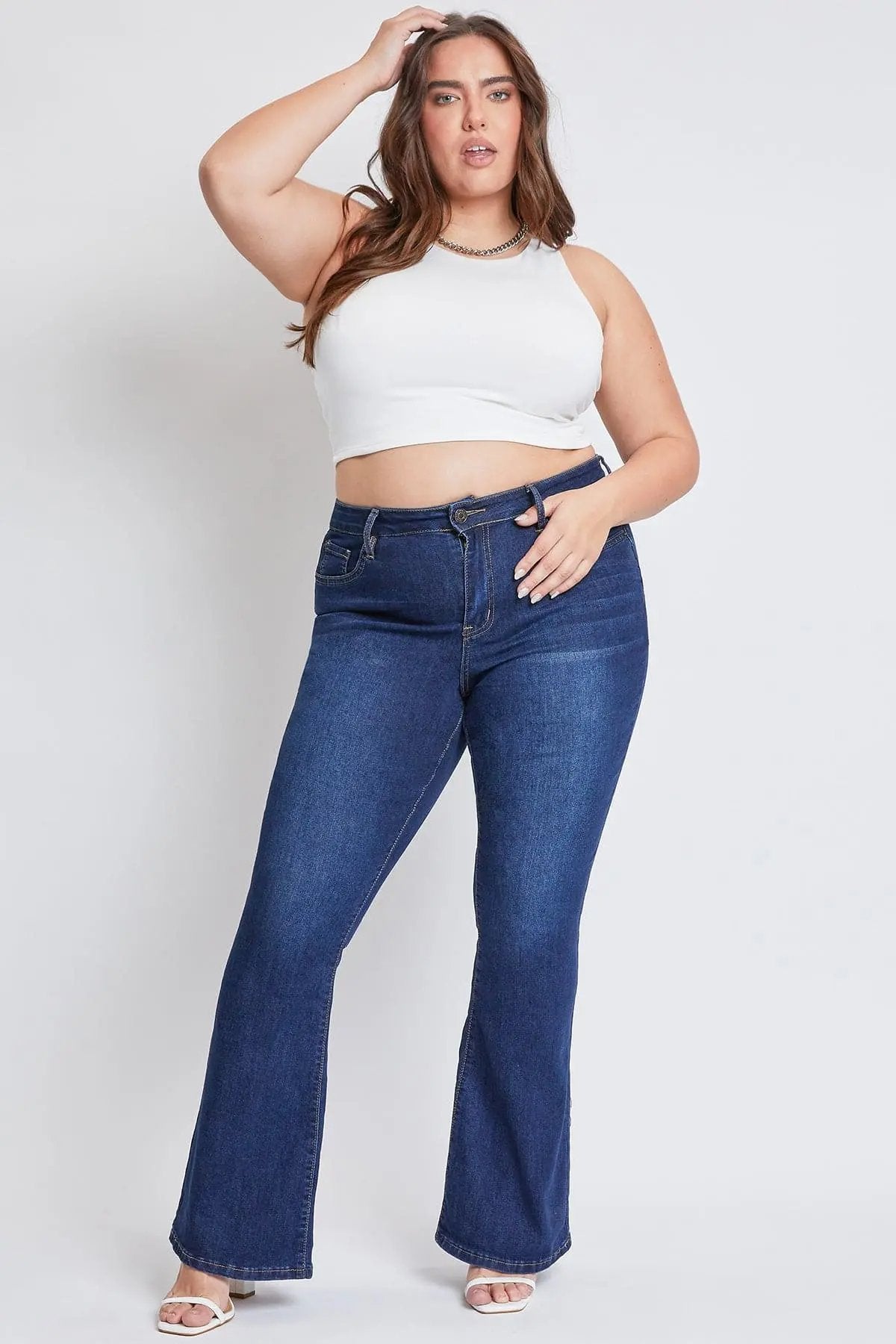 Women's Plus Size Basic Flare Jeans - Love Salve