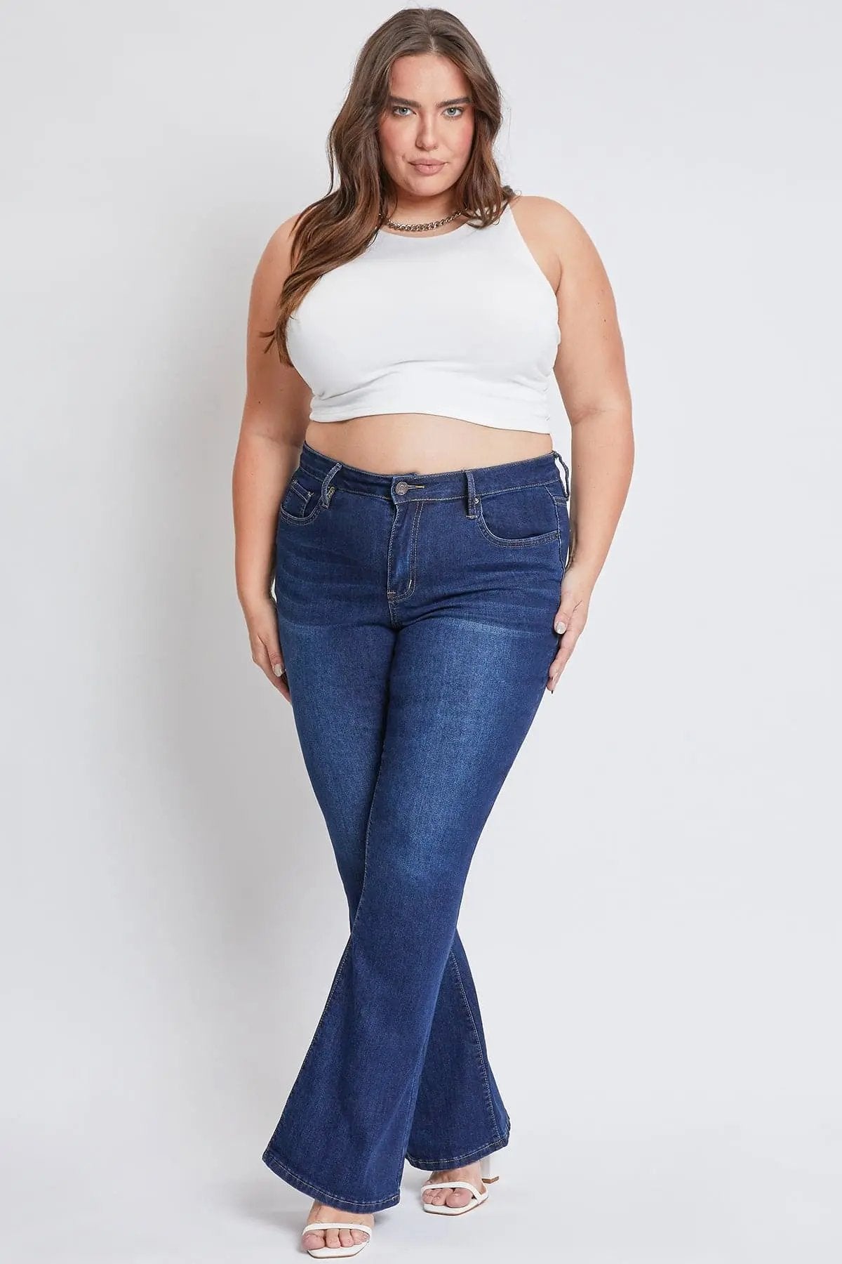 Women's Plus Size Basic Flare Jeans - Love Salve