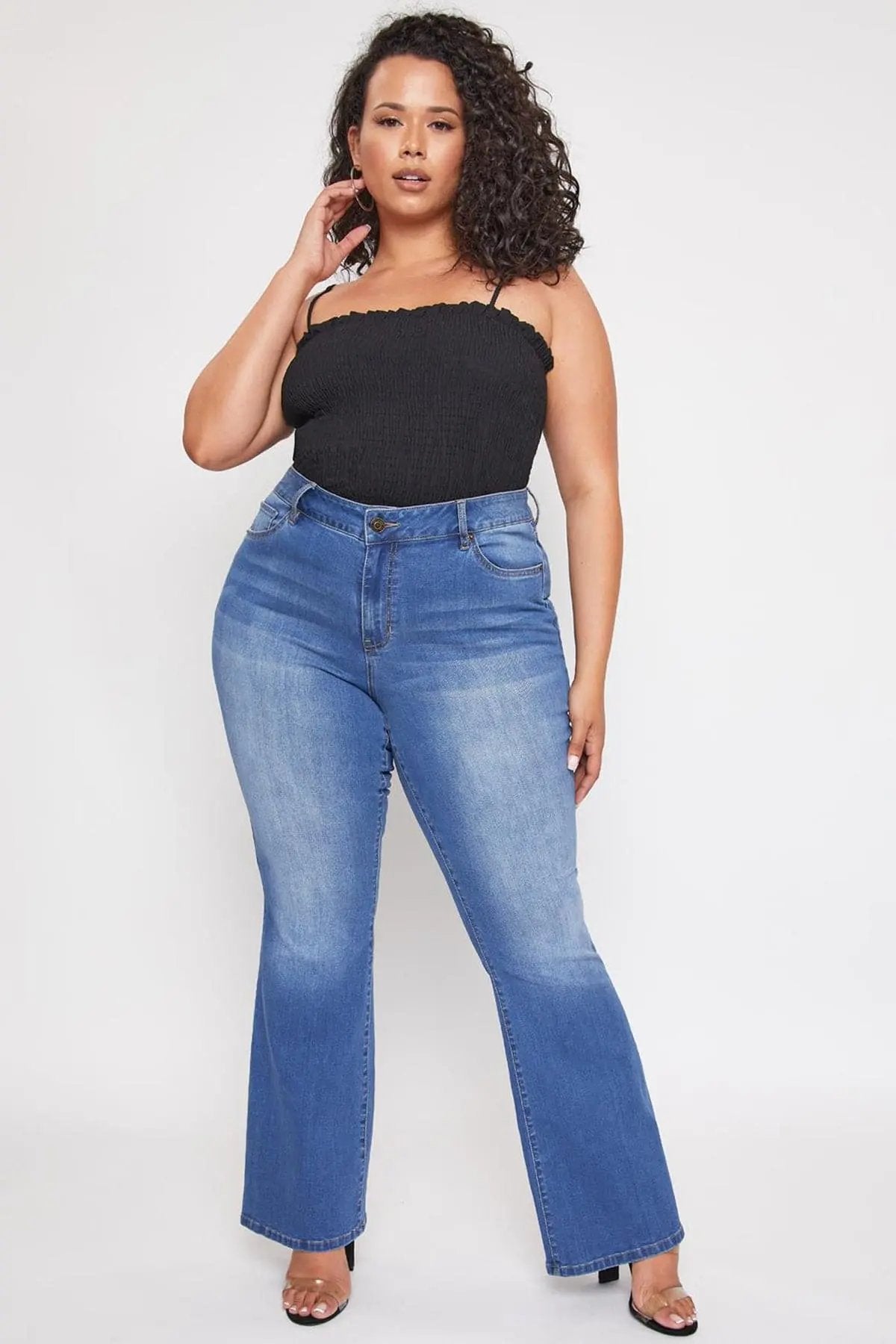 Women's Plus Size Basic Flare Jeans - Love Salve