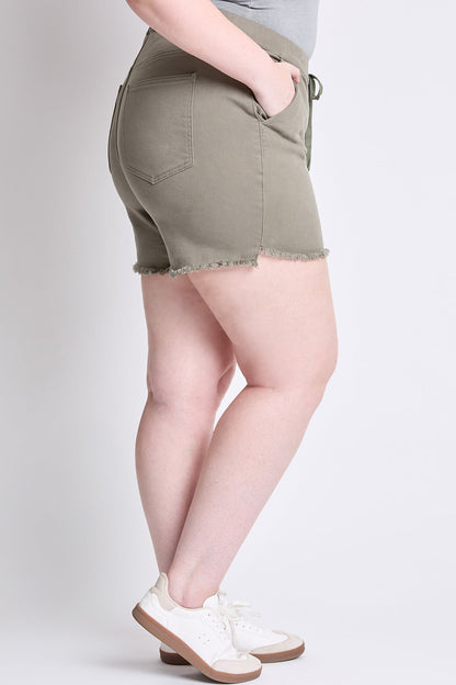YMI JEANS: Plus Size Frayed Shorts