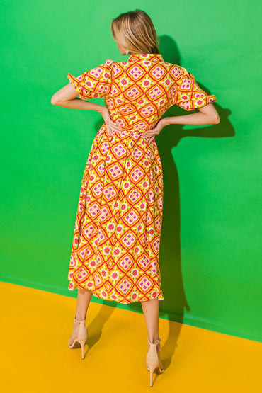 EXPRESS YOURSELF WOVEN MIDI DRESS 