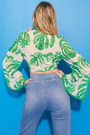 EYES ON PARADISE FLORAL WOVEN TOP 