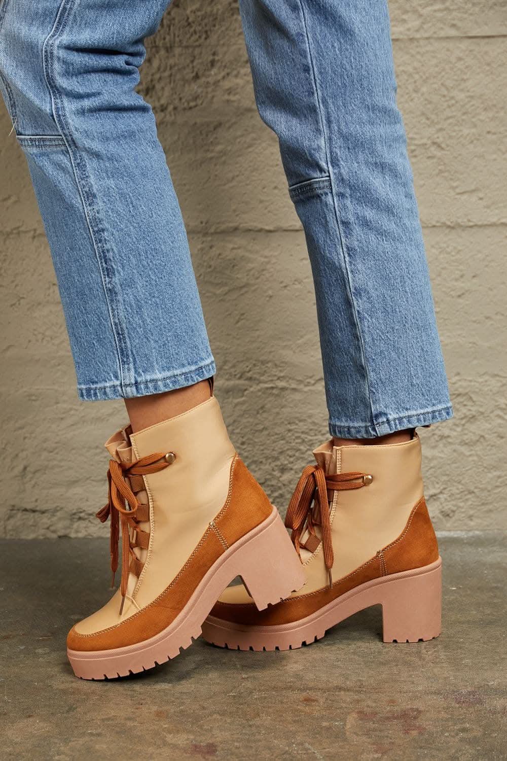 East Lion chic lace-up booties 