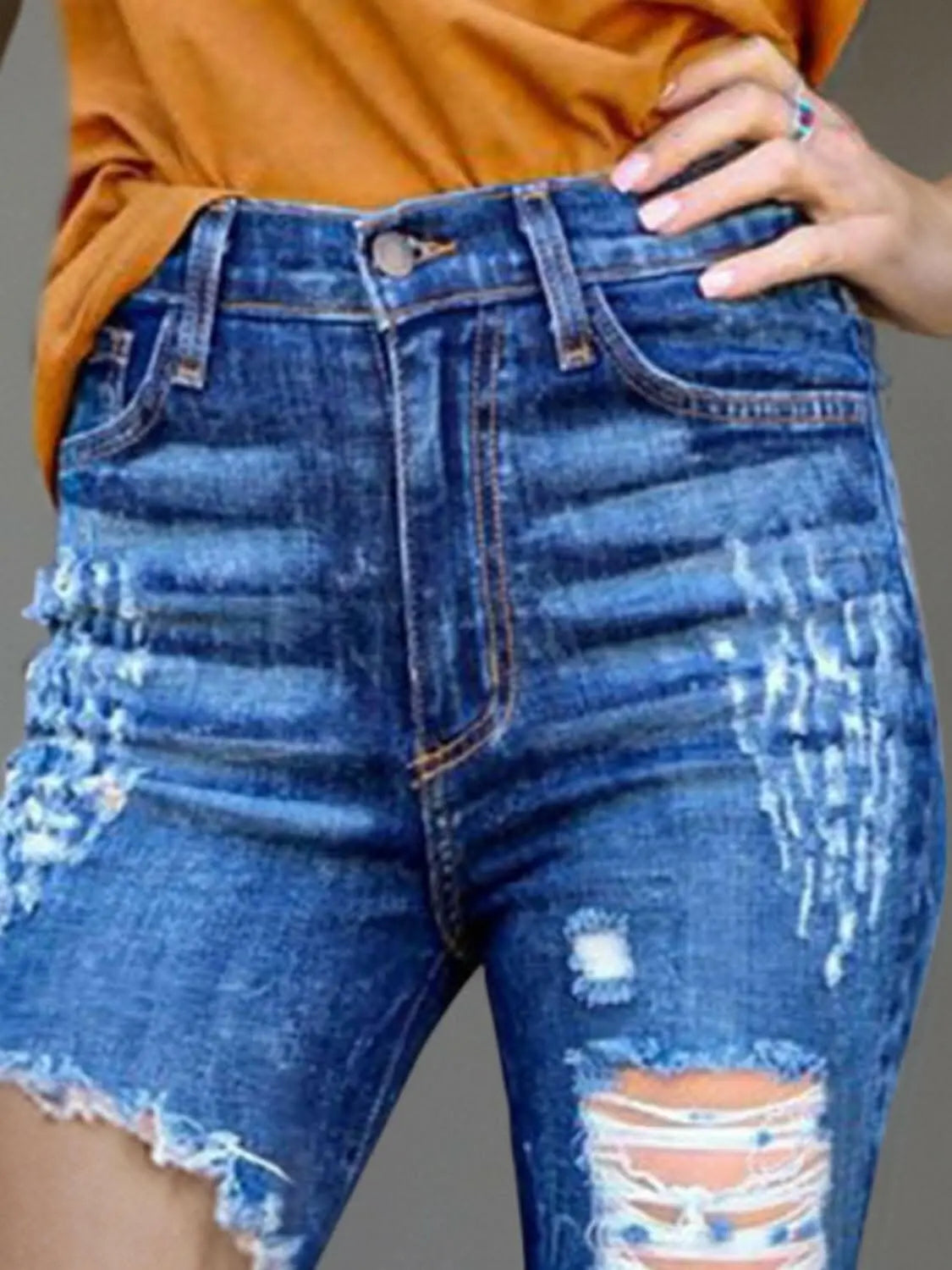 Edgy bootcut jeans with raw hem - Love Salve 