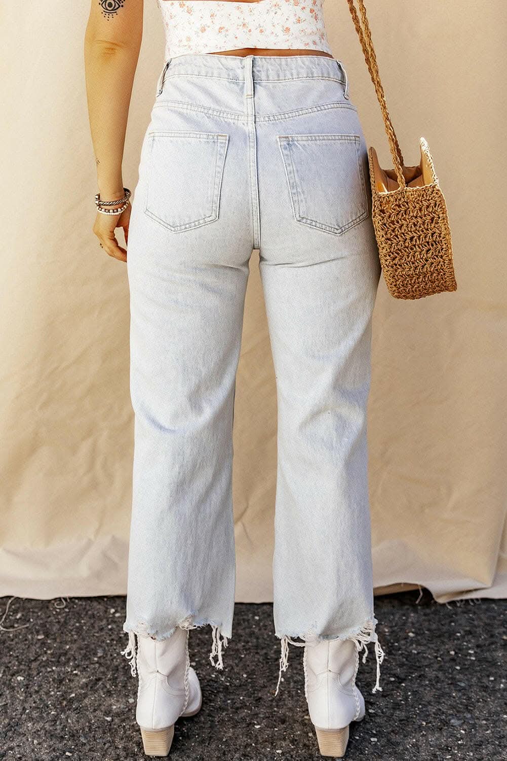 Edgy distressed denim jeans - Love Salve 