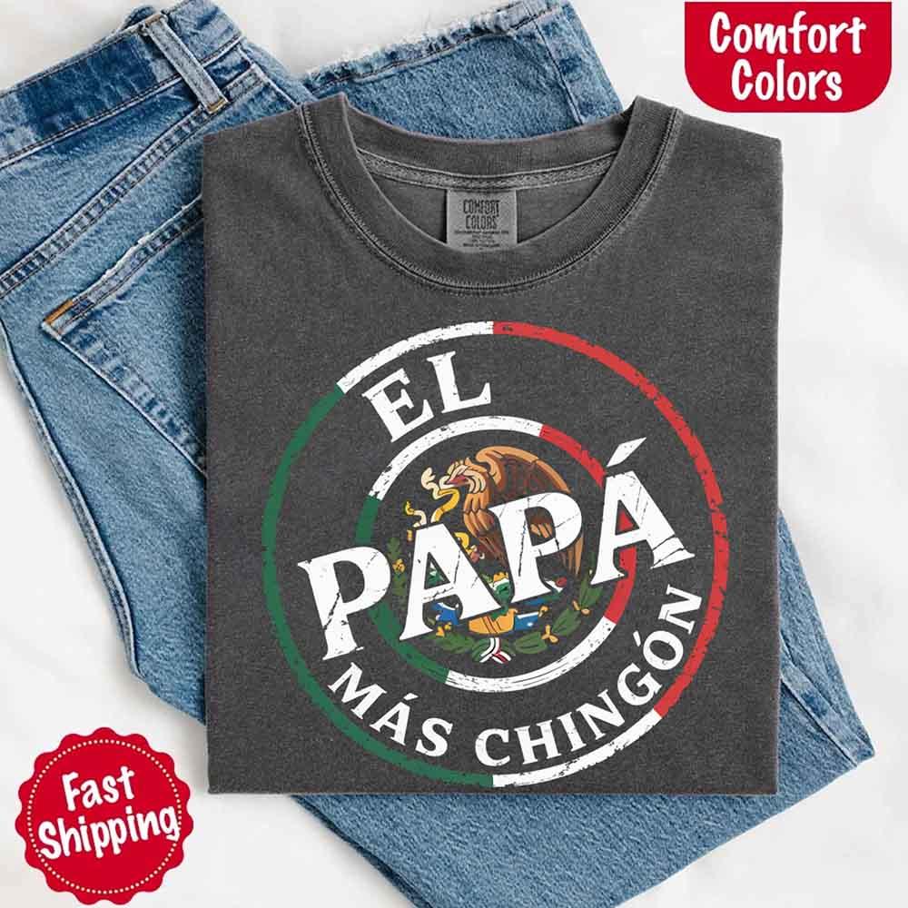 The funny Mexican dad tee neatly folded, presented as a thoughtful and unique Father's Day or birthday gift idea.