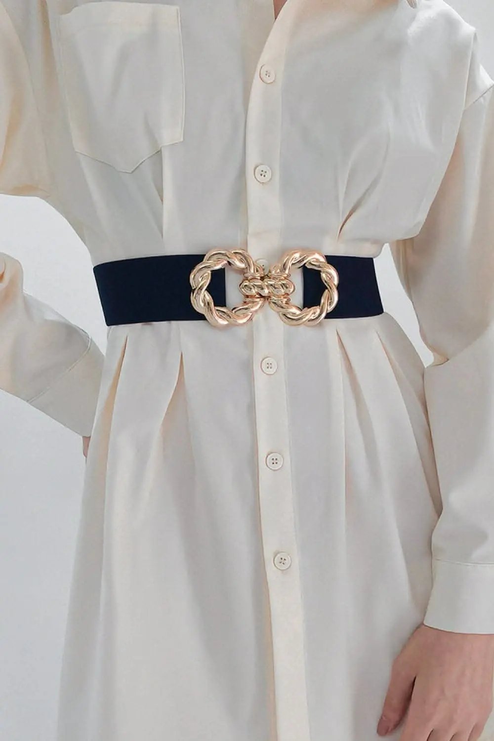 Elastic belt with zinc alloy buckle - Love Salve 