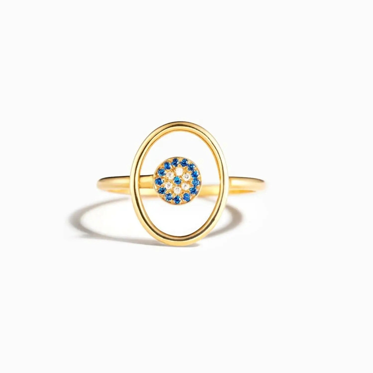 Elegant 925 silver evil eye ring with zircon stones - Love Salve 