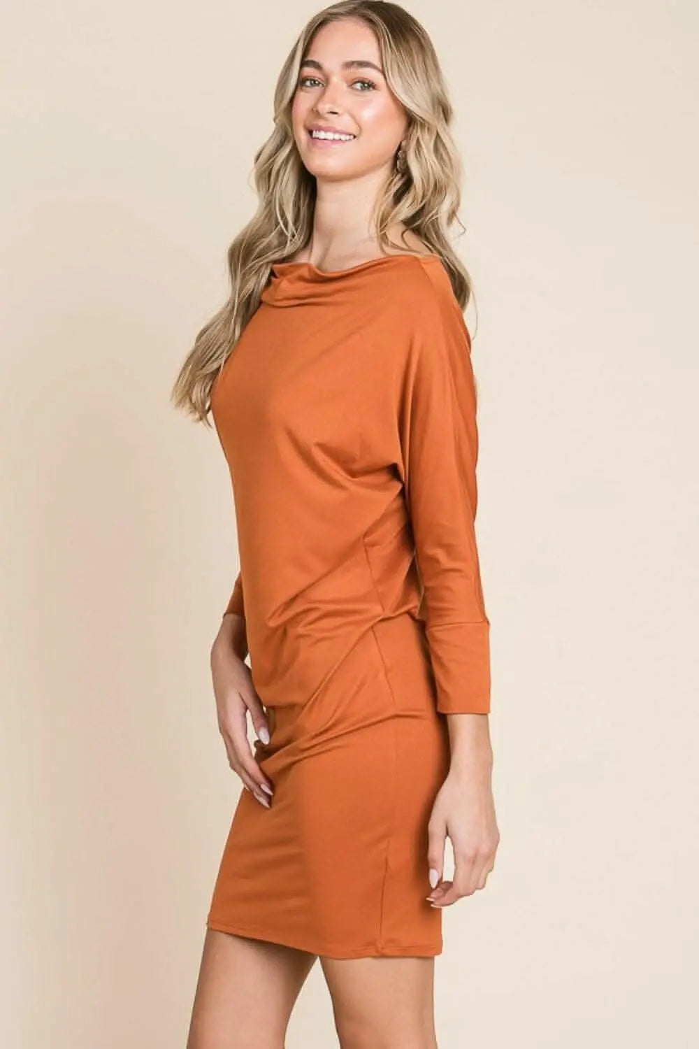 Elegant Dolman Sleeve Mini Dress with Versatile Styling - Love Salve 