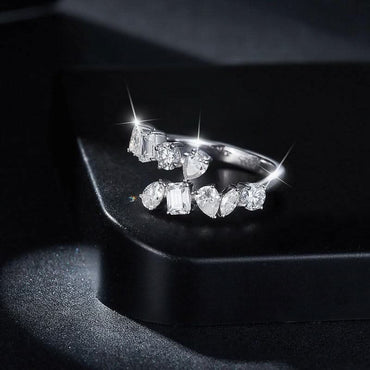 Elegant Moissanite Bypass Ring - Love Salve 