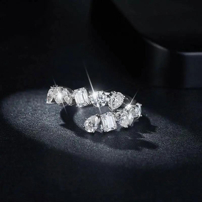 Elegant Moissanite Bypass Ring - Love Salve 