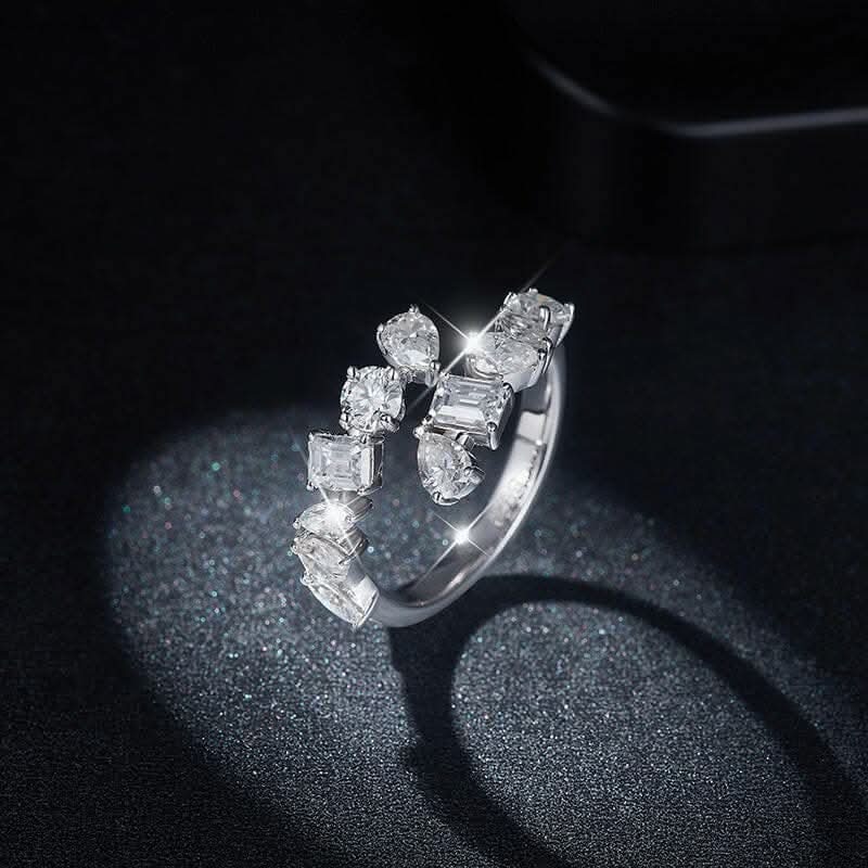 Elegant Moissanite Bypass Ring - Love Salve 