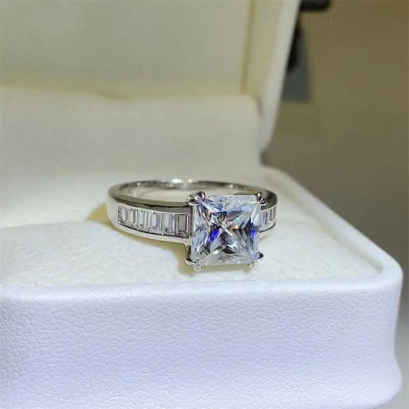 Elegant Moissanite Square Ring - Love Salve 