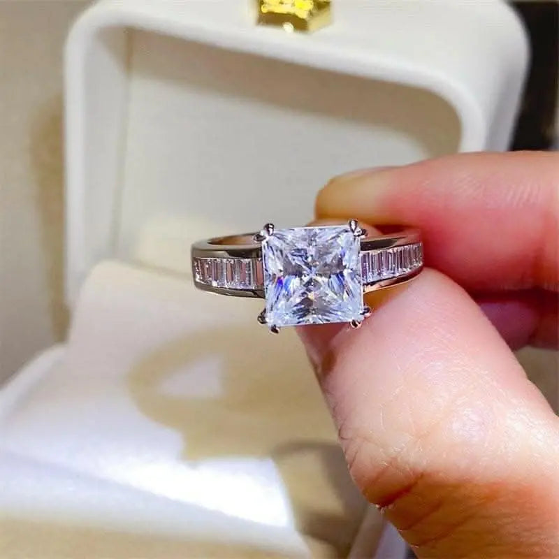 Elegant Moissanite Square Ring - Love Salve 