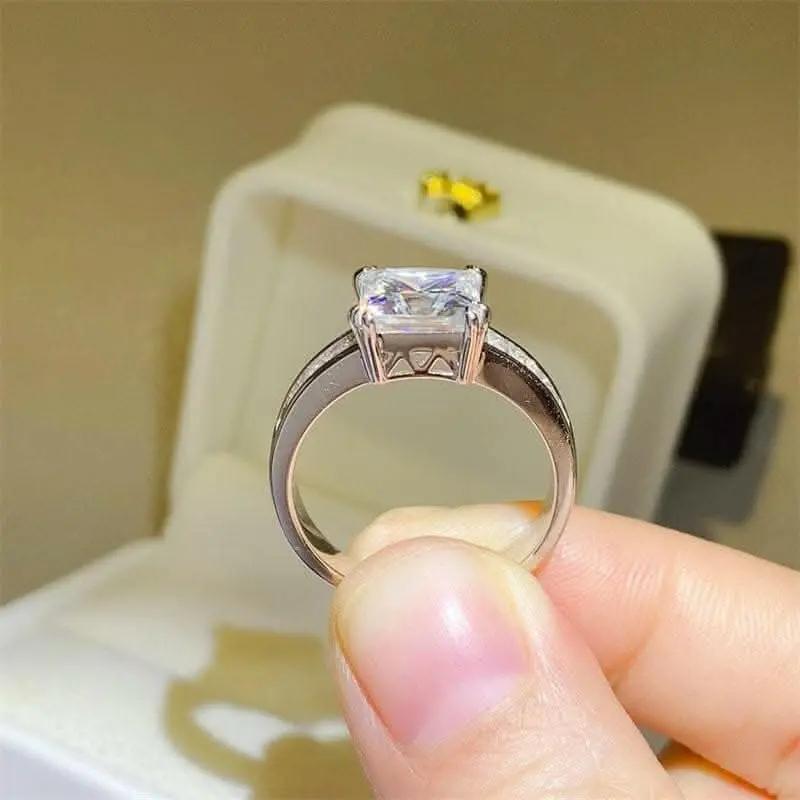 Elegant Moissanite Square Ring - Love Salve 
