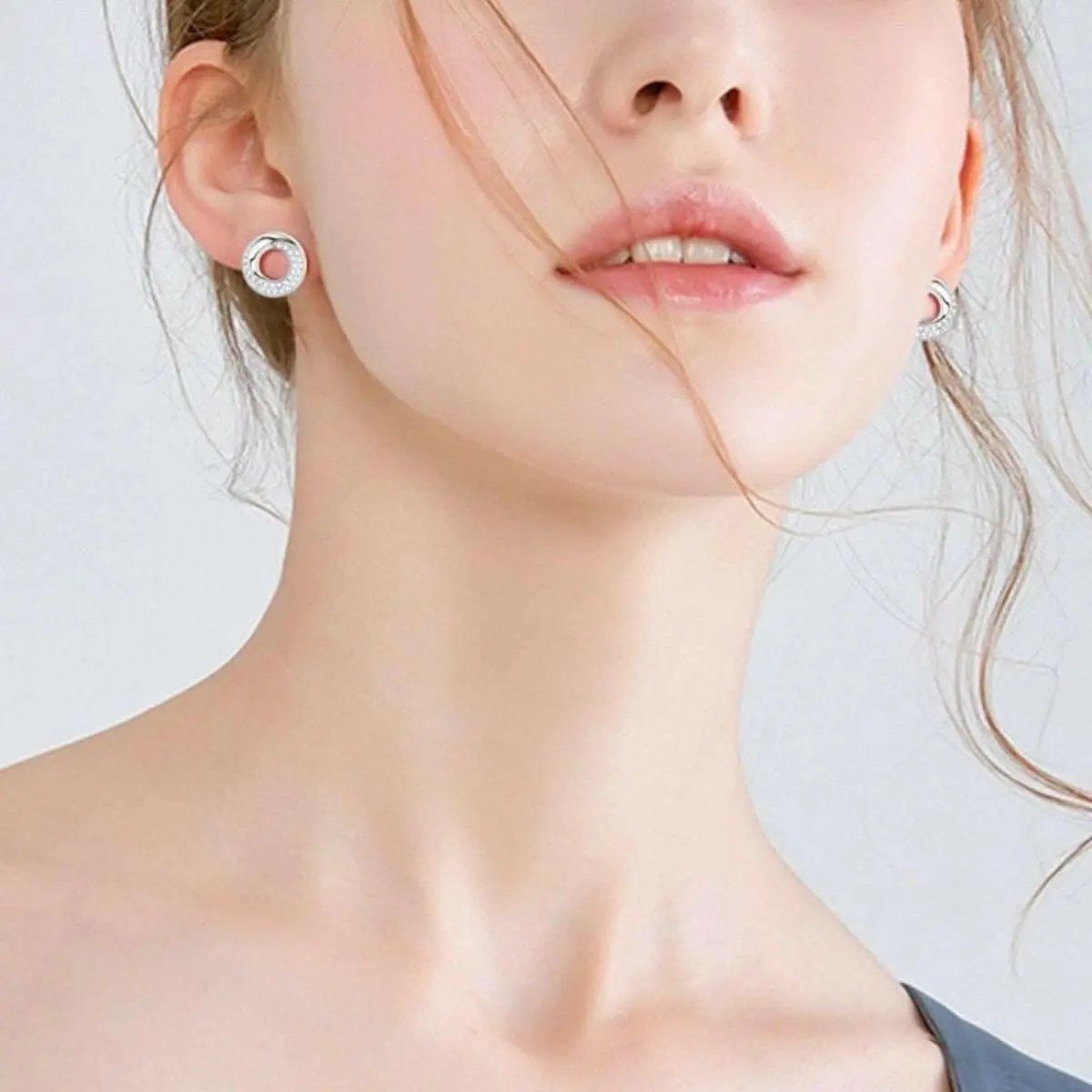 Elegant Moissanite Studs in Silver - Love Salve 