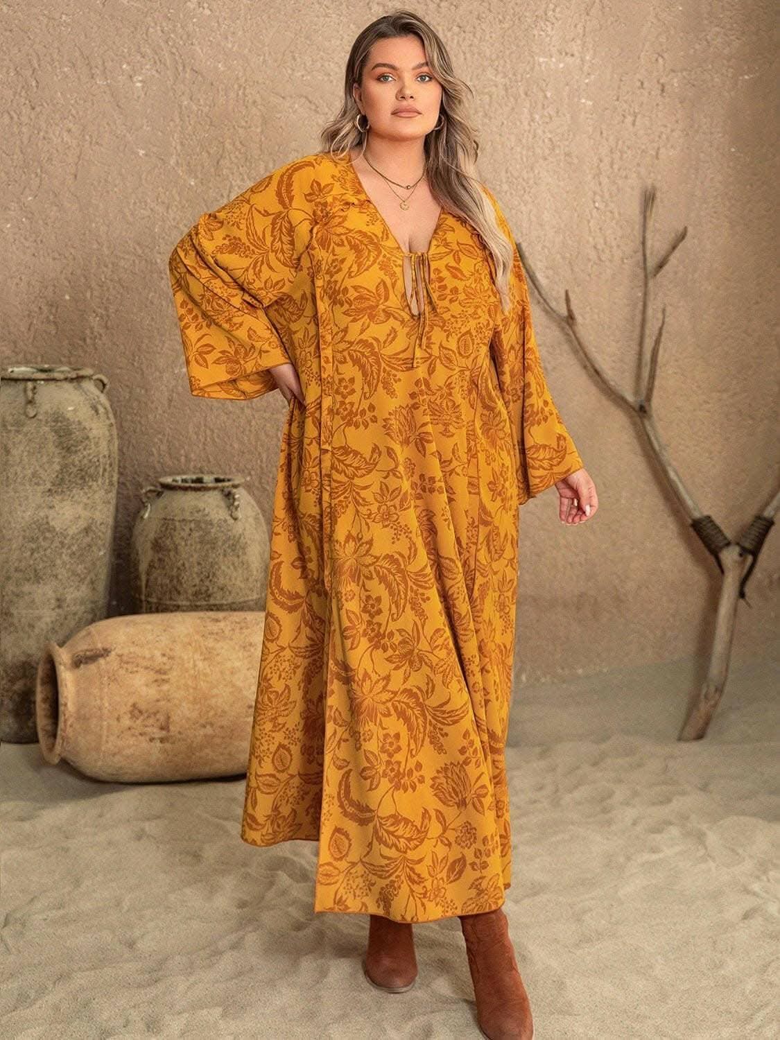 Elegant Plus Size Dress with Slit - Love Salve 