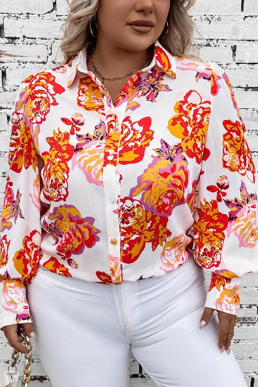 Elegant Printed Plus Size Blouse - Love Salve 