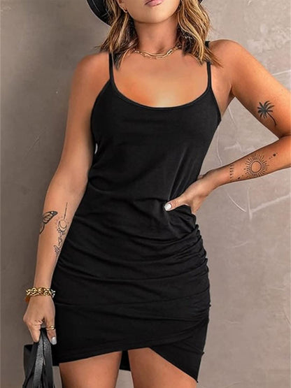 Elegant Ruched Cami Dress in Mini Size for Effortless Style 