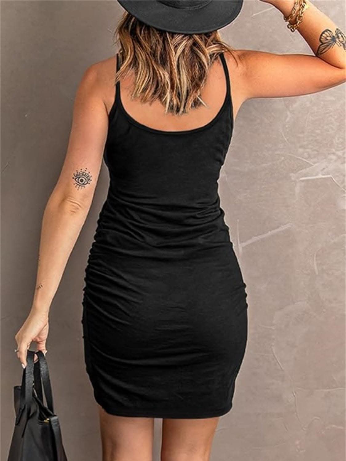 Elegant Ruched Cami Dress in Mini Size for Effortless Style 