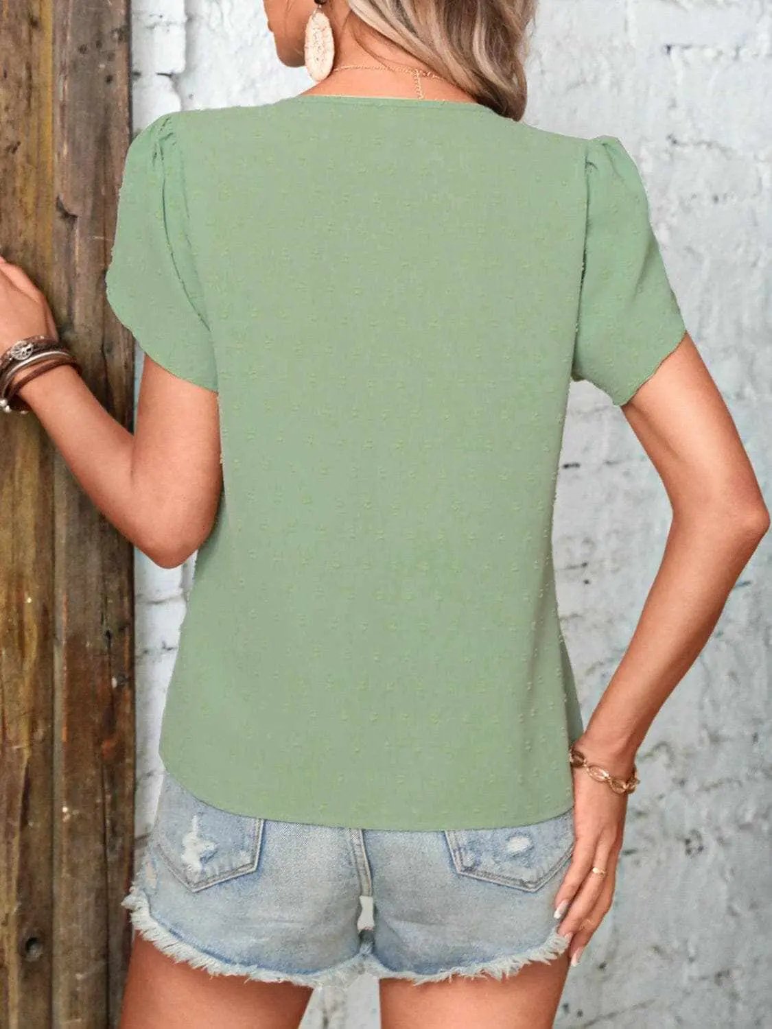 Elegant Swiss Dot Blouse - Love Salve 