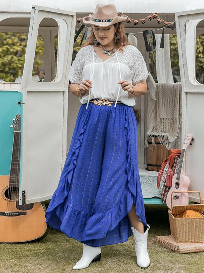 Elegant Swiss dot ruffle pants - Love Salve 