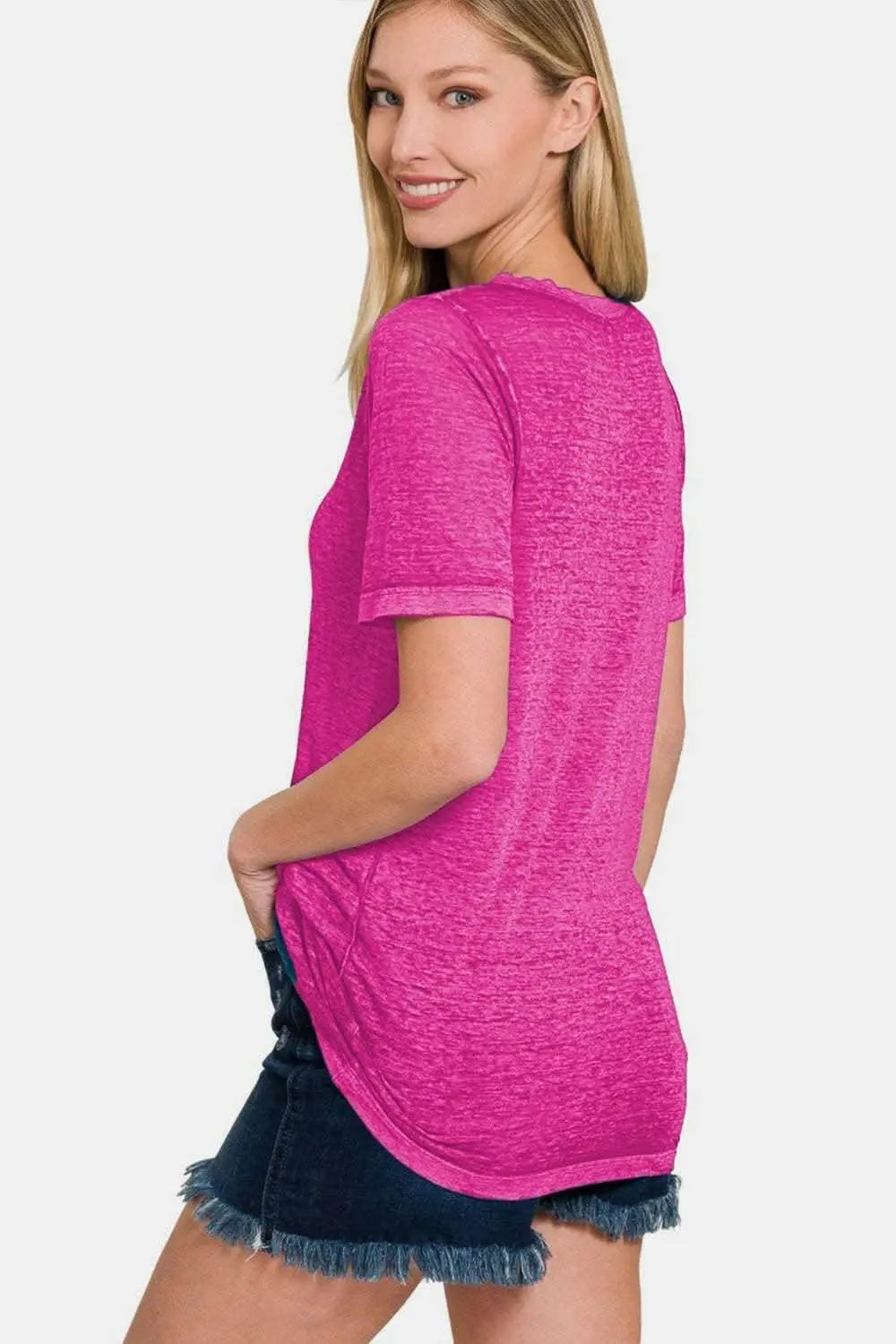 Elegant V-Neck Essential Tee - A Versatile Wardrobe Staple - Love Salve 