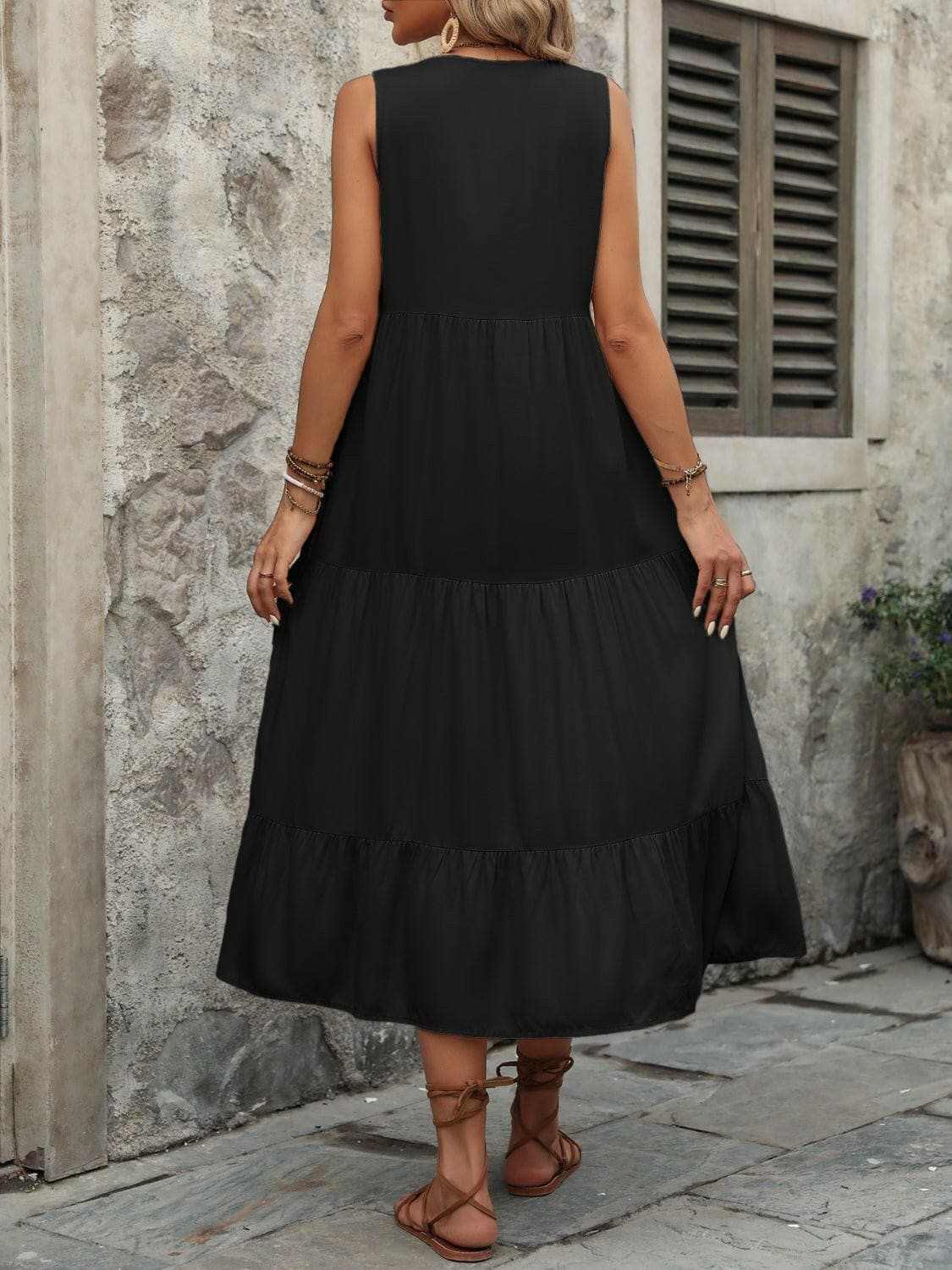 Elegant buttoned cotton dress - Love Salve 
