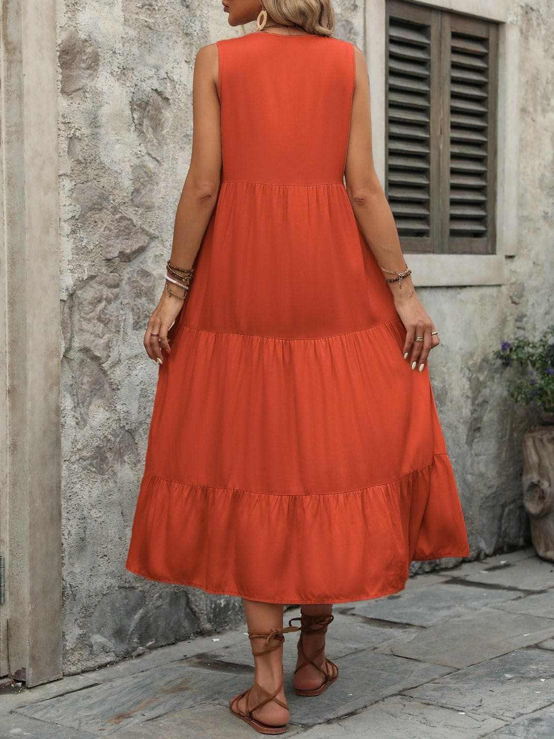 Elegant buttoned cotton dress - Love Salve 