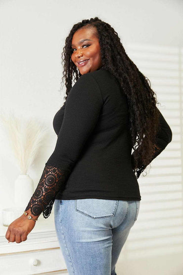 Elegant crochet lace sleeve blouse - Love Salve 