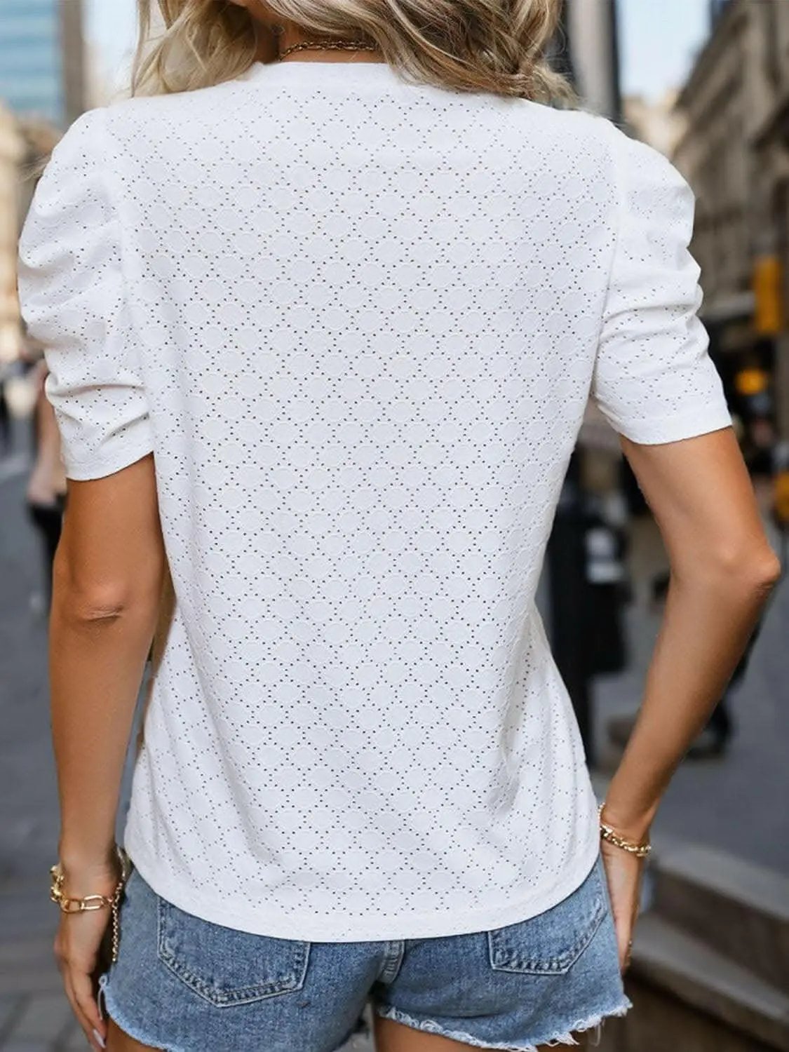 Elegant eyelet lace t-shirt - Love Salve 