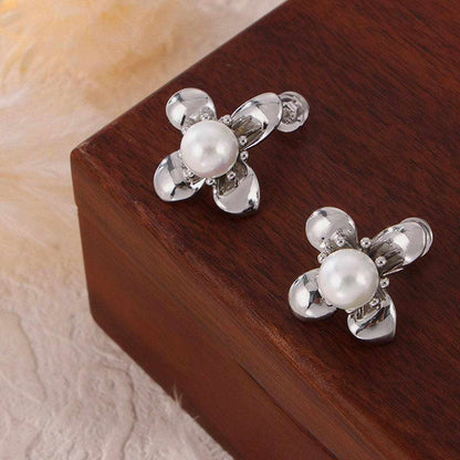 Elegant floral titanium earrings - Love Salve 