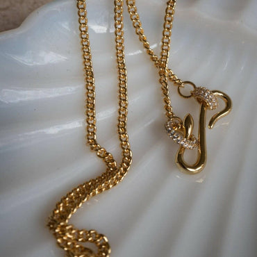 Elegant gold-plated zircon necklace - Love Salve 