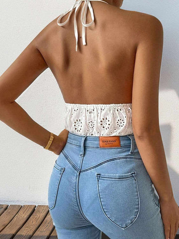 Elegant lace bodysuit with sheer details 