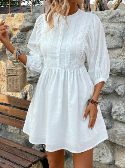 Elegant lace button-up dress - Love Salve 