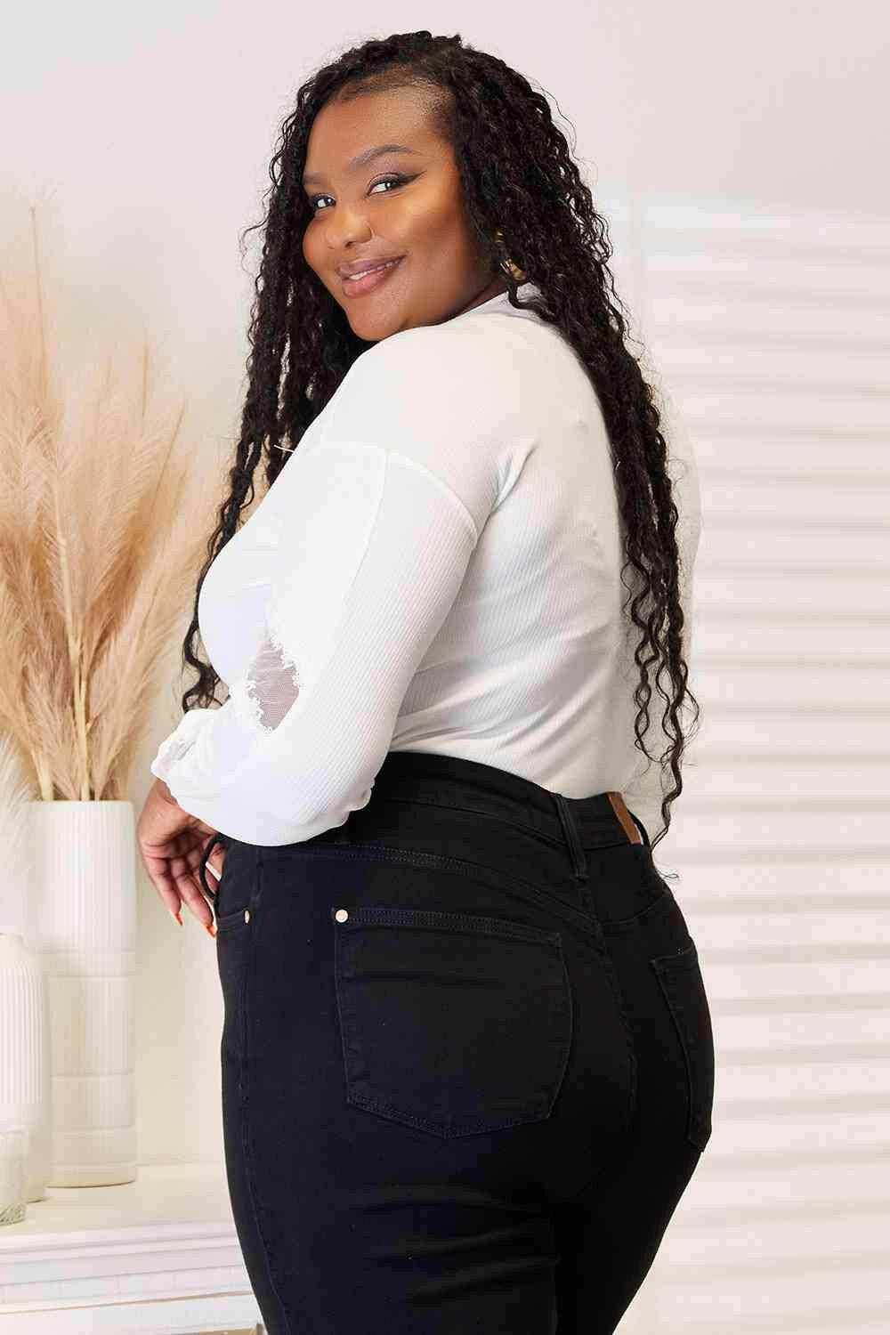 Elegant lace v-neck blouse - Love Salve 