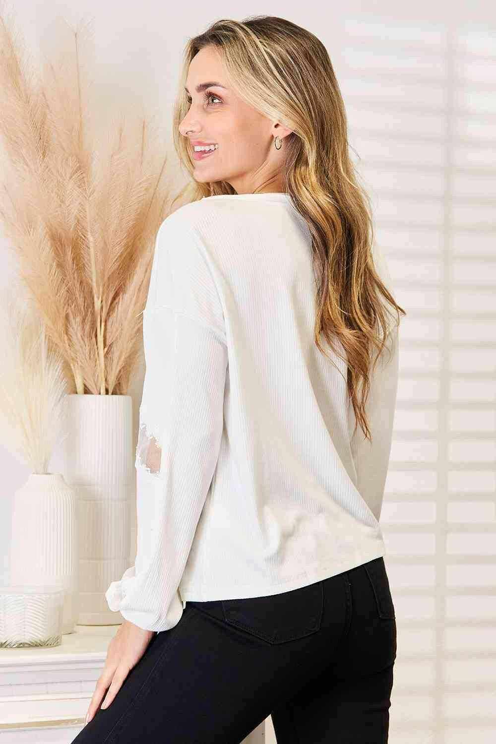 Elegant lace v-neck blouse - Love Salve 