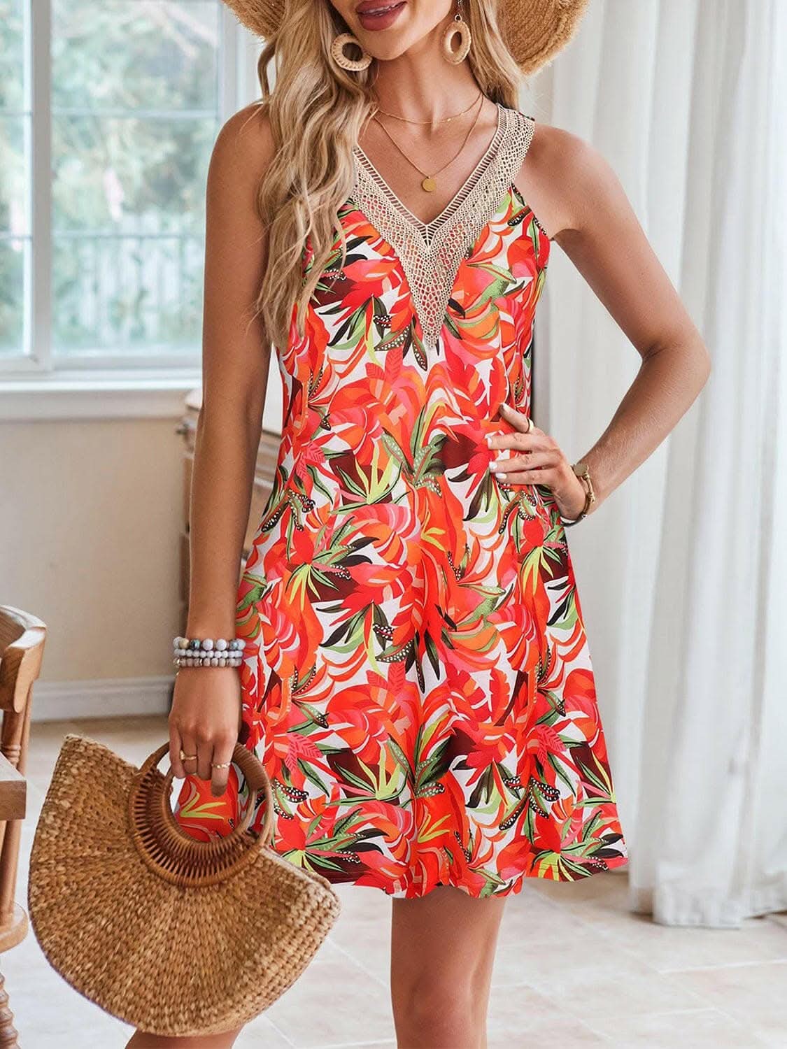 Elegant lace v-neck dress - Love Salve 